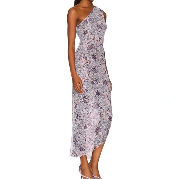 MISA Aries Dress in Feathered Floral - Picture 2 of 8